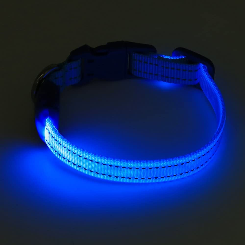 Puppy LED Dog Collars - USB Rechargeable Light up Dog Collar Adjustable Reflective Pet Collars Keep Your Small Dogs and Cats Be Seen & Safe in the Dark (XS, Royal Blue)