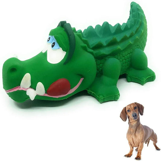 Alligator Sensory Squeaky Dog Toy Natural Rubber (Latex) Lead-Free Chemical-Free Complies to Same Safety Standards as Children S Toys Soft Squeaky (Small)