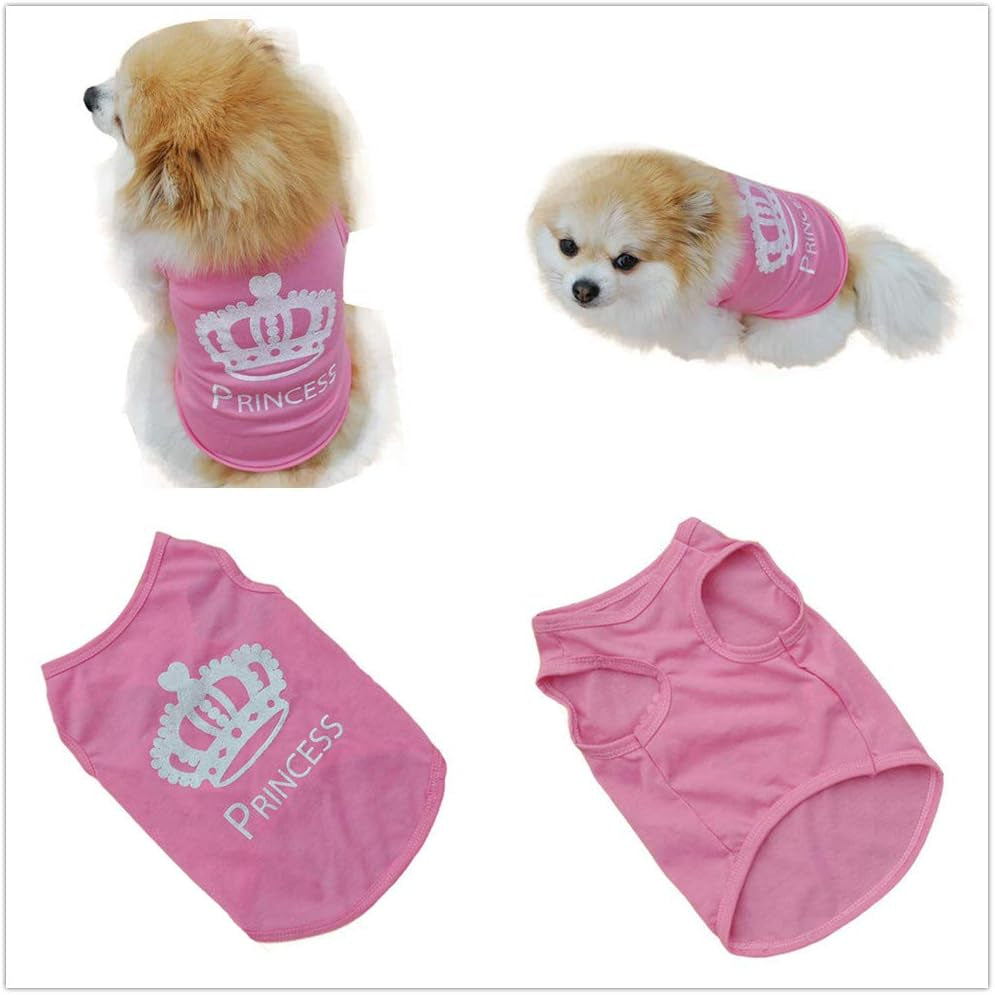 Set of 3 Dog Clothes for Small Dogs Girl Summer Puppy Shirt for Chihuahua Yorkies Female Outfits (A, S)