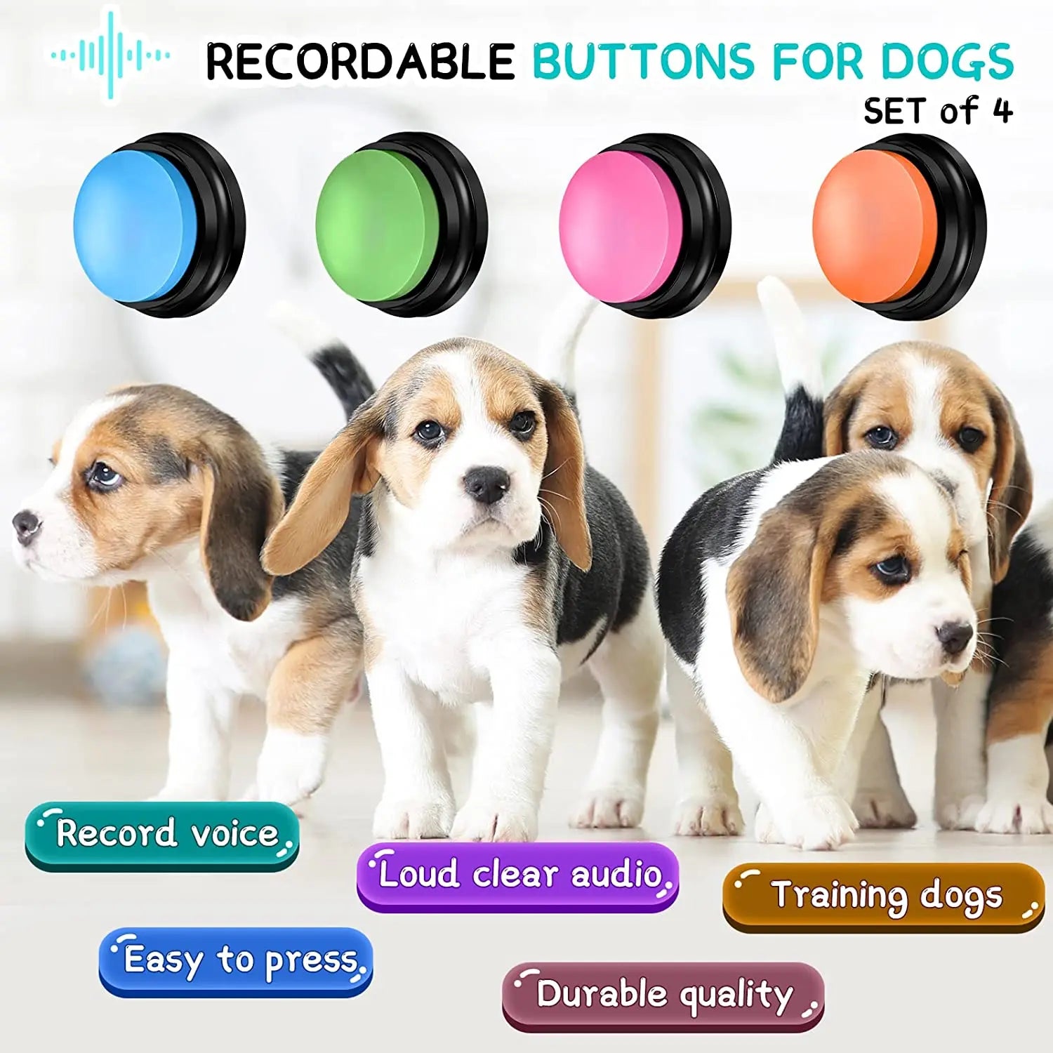 11Pcs Button Set Dog Training Buzzer Recordable Talking Button Interactive Pet Communication Buttons Dogs Training Answer Buzzer