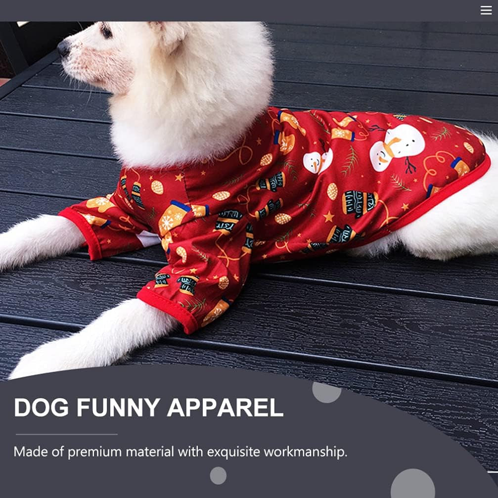 2Pcs Pet Christmas Clothes Christmas Pet Costume Pet Clothes for Dogs Warm Dog Sweaters Puppy Dress up Clothes Dog Apparel Holiday Cat Costumes Cotton Breathable Pet Supplies